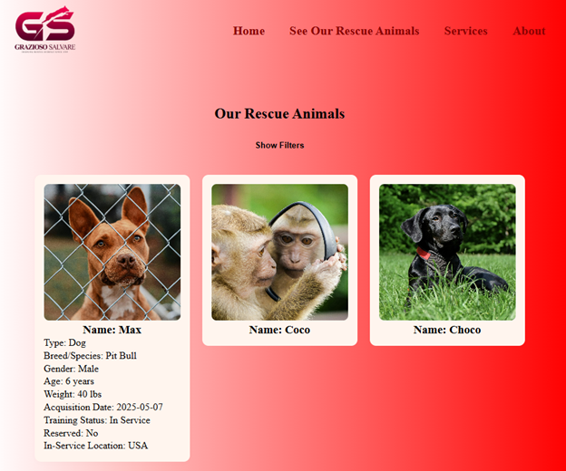 Our Rescue Animals Page